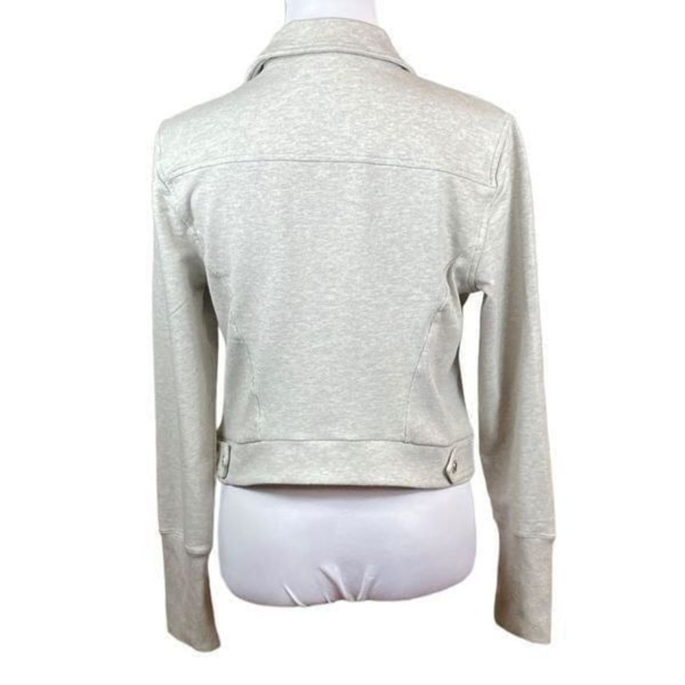 H by Halston Gray French Terry Motorcycle Jacket, Size 12 - Picture 6 of 8